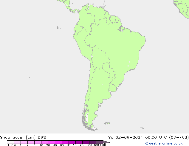 Snow accu. DWD Su 02.06.2024 00 UTC