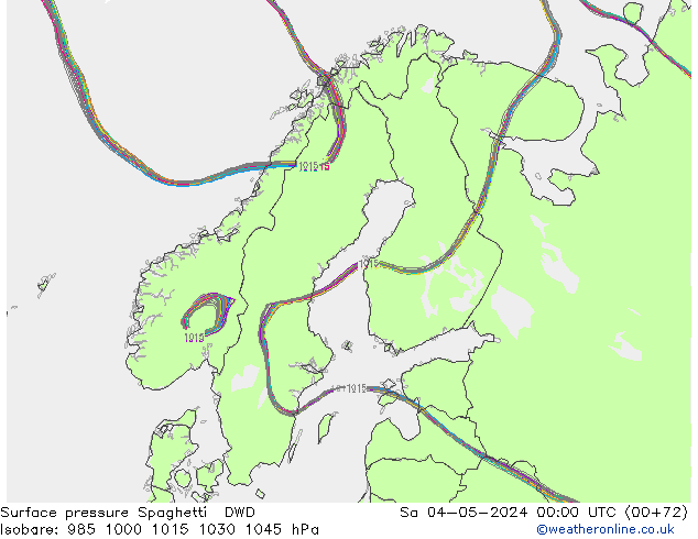 pressão do solo Spaghetti DWD Sáb 04.05.2024 00 UTC