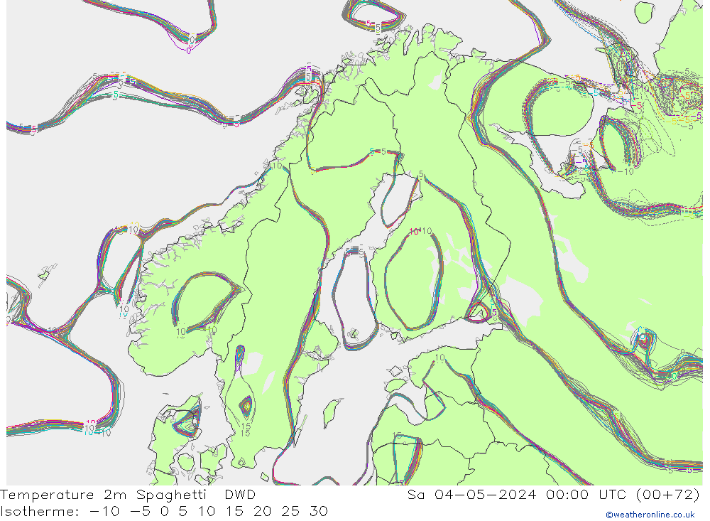 карта температуры Spaghetti DWD сб 04.05.2024 00 UTC