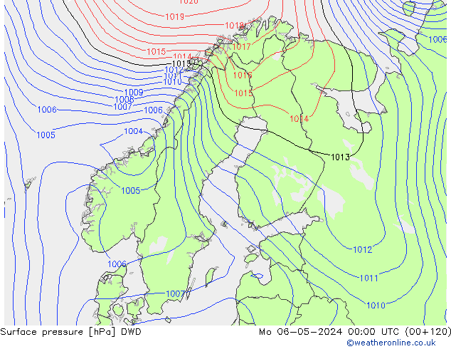 pression de l'air DWD lun 06.05.2024 00 UTC