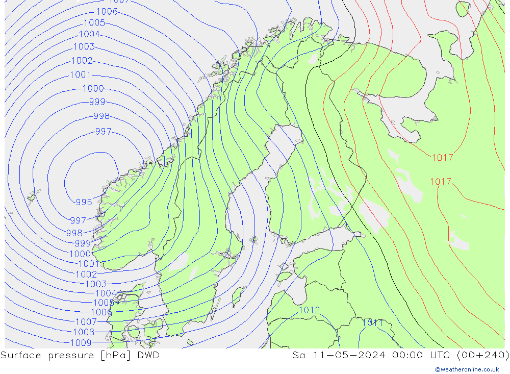 Luchtdruk (Grond) DWD za 11.05.2024 00 UTC