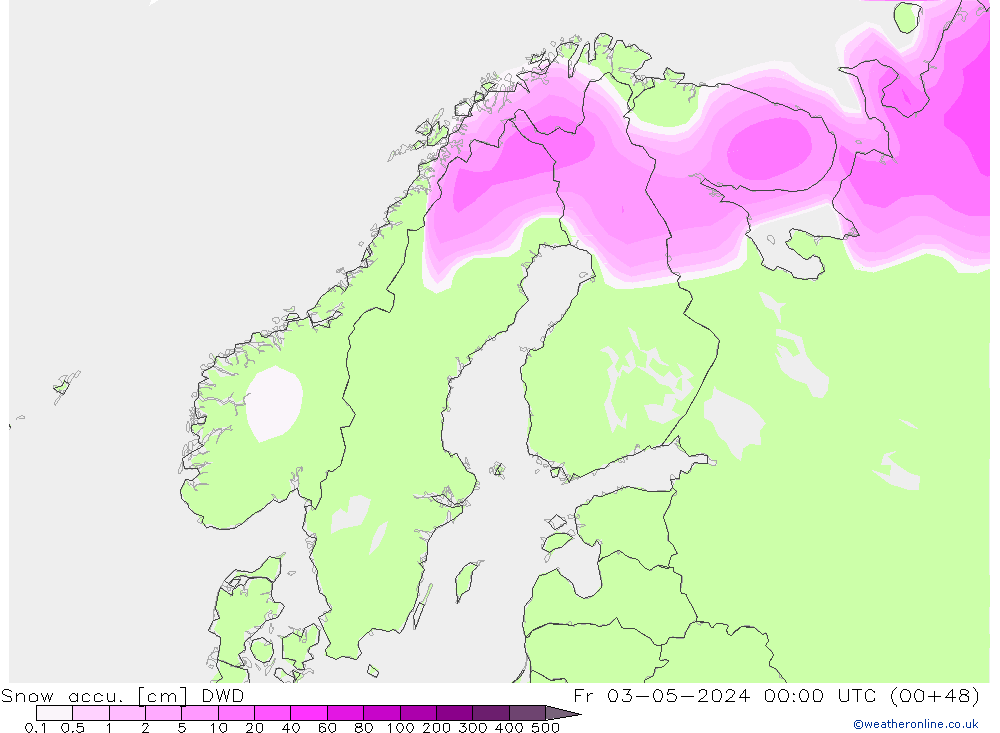 Totale sneeuw DWD vr 03.05.2024 00 UTC