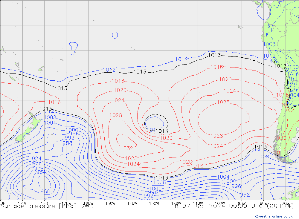 Luchtdruk (Grond) DWD do 02.05.2024 00 UTC
