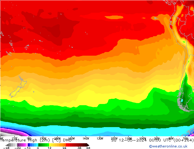 Temperature High (2m) DWD Su 12.05.2024 00 UTC