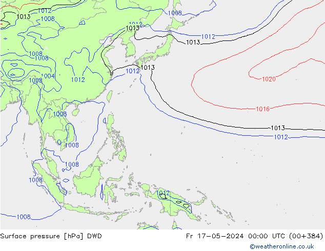 Pressione al suolo DWD ven 17.05.2024 00 UTC
