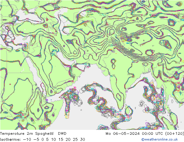 温度图 Spaghetti DWD 星期一 06.05.2024 00 UTC