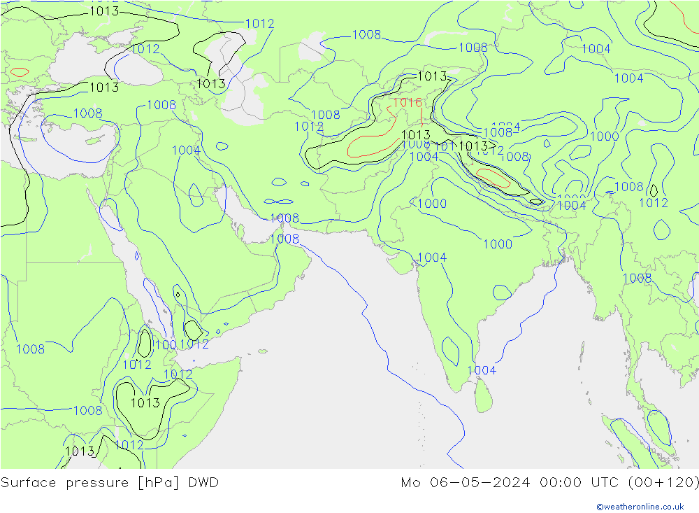 Presión superficial DWD lun 06.05.2024 00 UTC