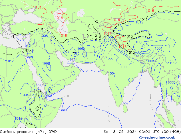 ciśnienie DWD so. 18.05.2024 00 UTC