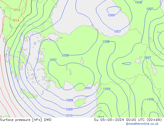 Luchtdruk (Grond) DWD zo 05.05.2024 00 UTC