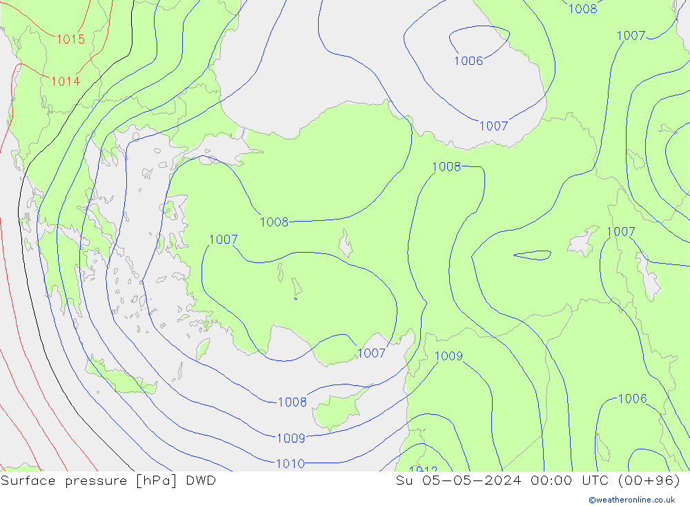 ciśnienie DWD nie. 05.05.2024 00 UTC