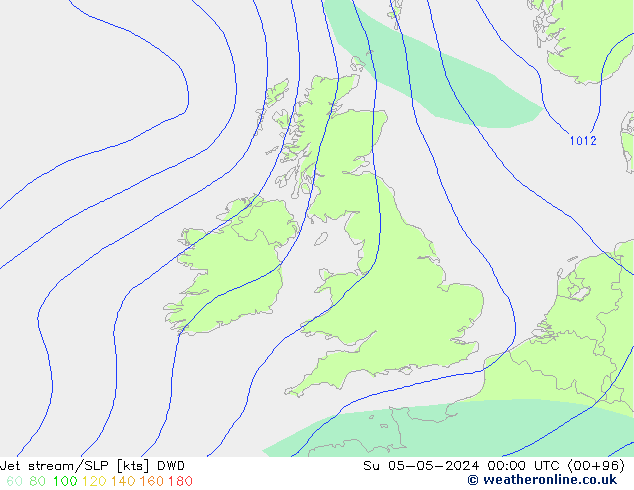 Straalstroom/SLP DWD zo 05.05.2024 00 UTC