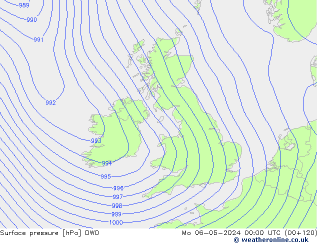 pressão do solo DWD Seg 06.05.2024 00 UTC