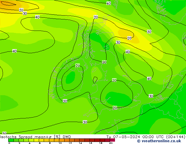 Isotachs Spread DWD вт 07.05.2024 00 UTC