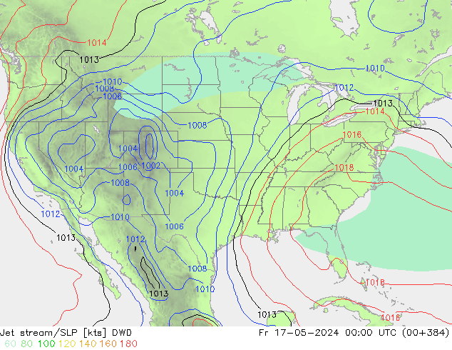 Jet stream DWD Sex 17.05.2024 00 UTC