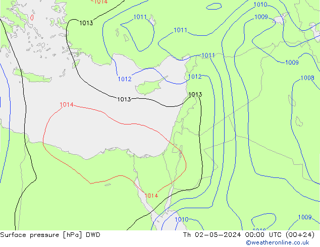 Yer basıncı DWD Per 02.05.2024 00 UTC