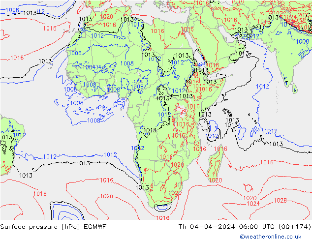Luchtdruk (Grond) ECMWF do 04.04.2024 06 UTC