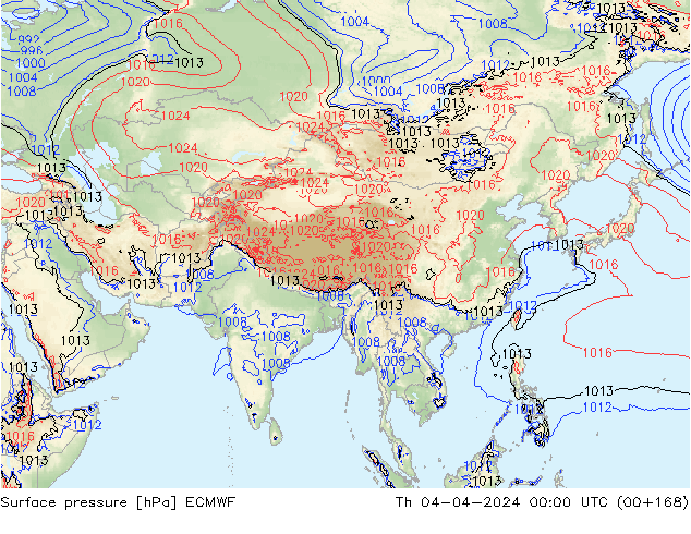 Bodendruck ECMWF Do 04.04.2024 00 UTC