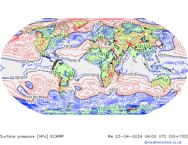 pression de l'air ECMWF mer 03.04.2024 06 UTC