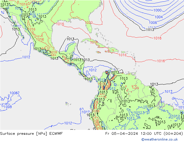 приземное давление ECMWF пт 05.04.2024 12 UTC