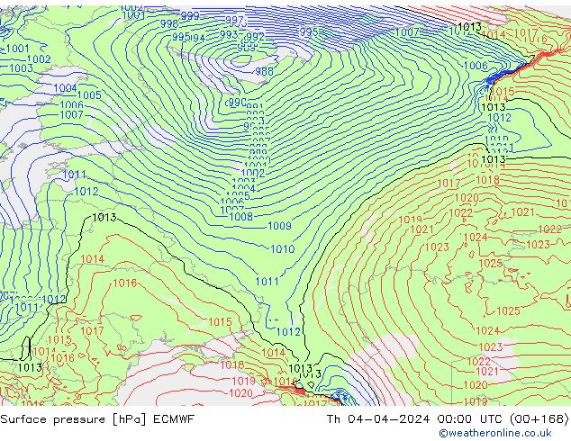 приземное давление ECMWF чт 04.04.2024 00 UTC