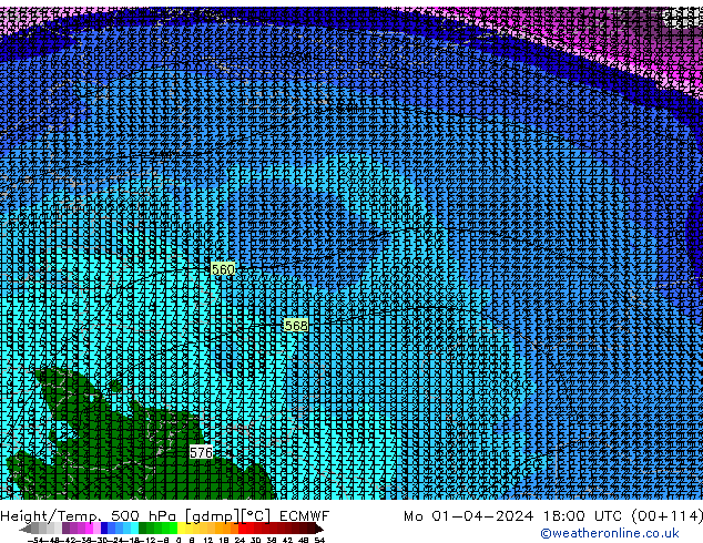 Z500/Rain (+SLP)/Z850 ECMWF Mo 01.04.2024 18 UTC