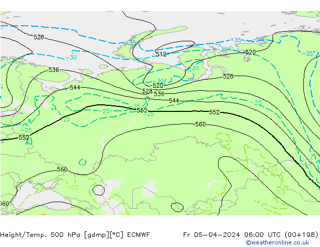 Z500/Rain (+SLP)/Z850 ECMWF Fr 05.04.2024 06 UTC