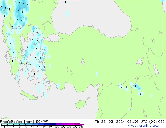 precipitação ECMWF Qui 28.03.2024 06 UTC