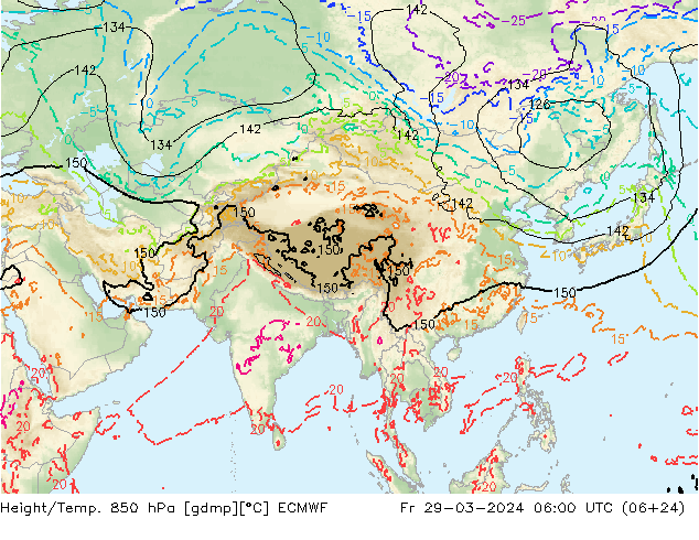 Height/Temp. 850 hPa ECMWF Fr 29.03.2024 06 UTC