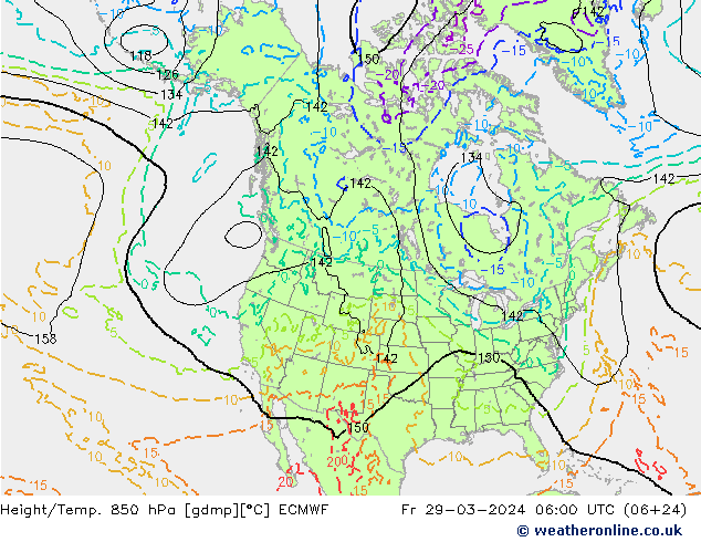 Height/Temp. 850 hPa ECMWF Fr 29.03.2024 06 UTC