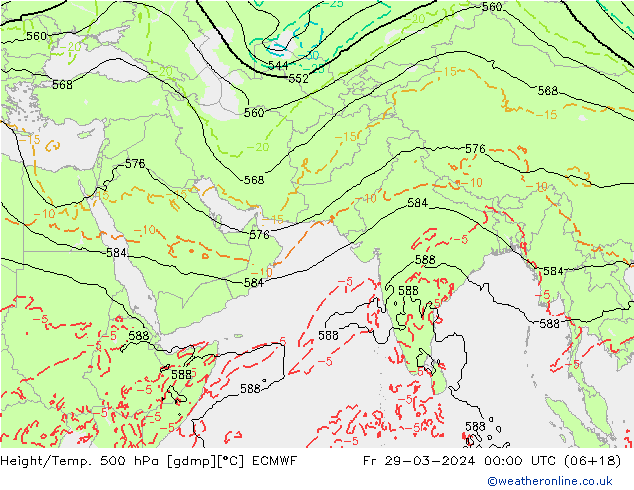 Géop./Temp. 500 hPa ECMWF ven 29.03.2024 00 UTC