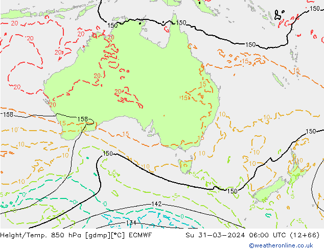 Height/Temp. 850 hPa ECMWF Su 31.03.2024 06 UTC