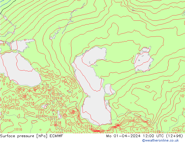 Surface pressure ECMWF Mo 01.04.2024 12 UTC