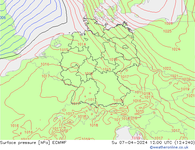Bodendruck ECMWF So 07.04.2024 12 UTC