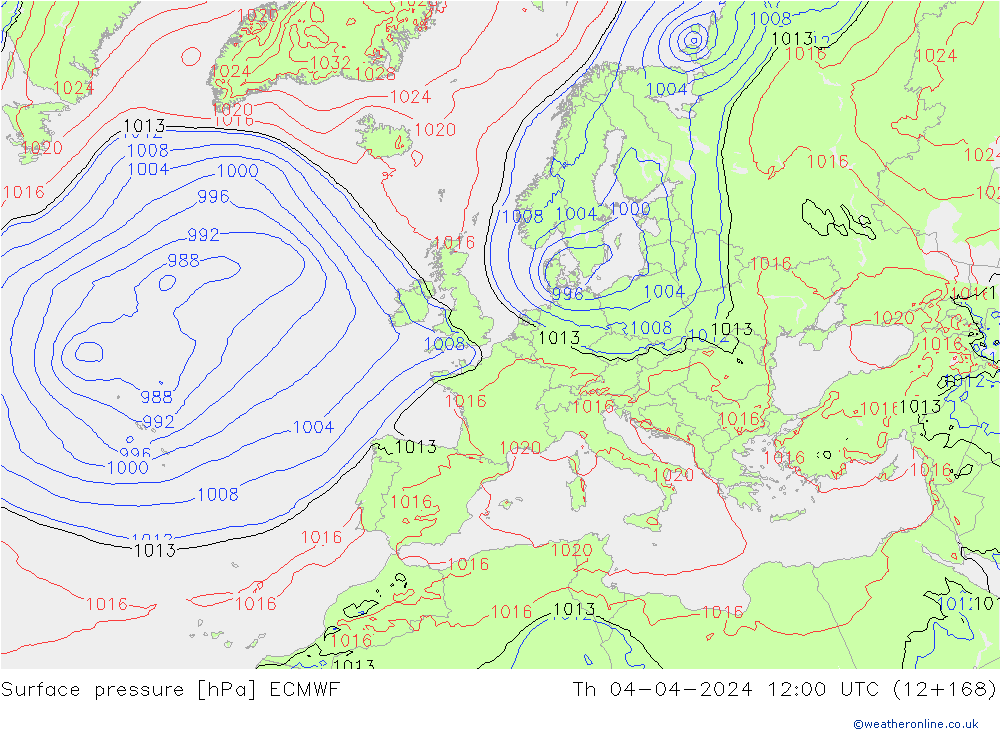 pression de l'air ECMWF jeu 04.04.2024 12 UTC