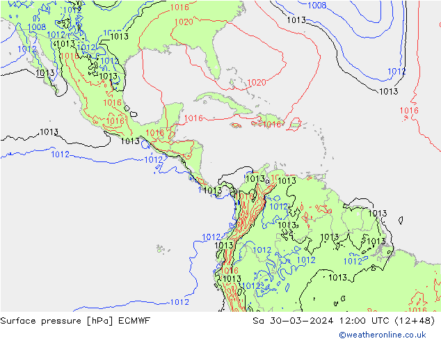 Yer basıncı ECMWF Cts 30.03.2024 12 UTC