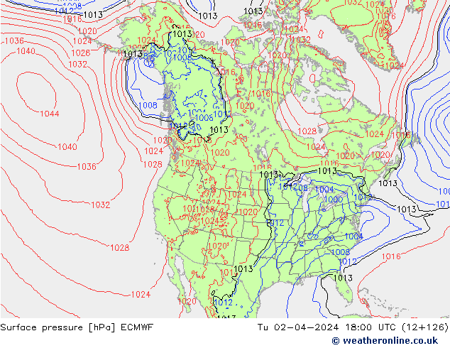 Presión superficial ECMWF mar 02.04.2024 18 UTC