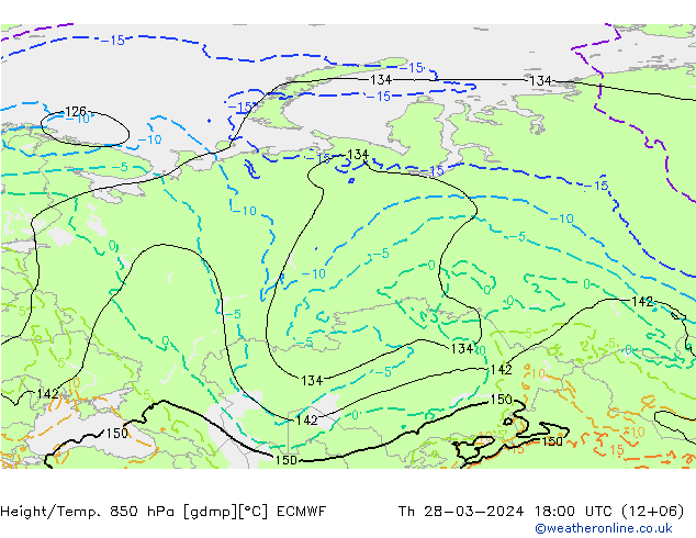 Z500/Rain (+SLP)/Z850 ECMWF jeu 28.03.2024 18 UTC
