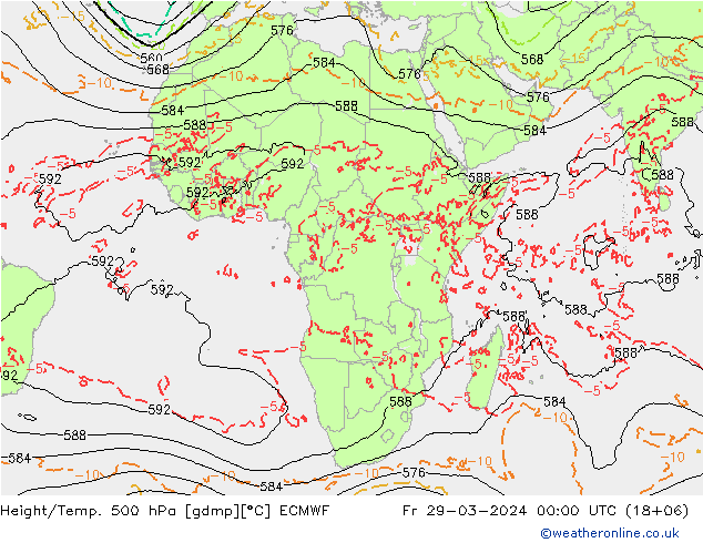 Z500/Rain (+SLP)/Z850 ECMWF Fr 29.03.2024 00 UTC