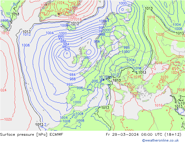 Surface pressure ECMWF Fr 29.03.2024 06 UTC