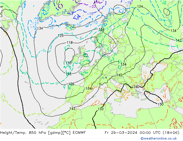 Z500/Rain (+SLP)/Z850 ECMWF Pá 29.03.2024 00 UTC
