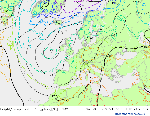 Z500/Rain (+SLP)/Z850 ECMWF sab 30.03.2024 06 UTC