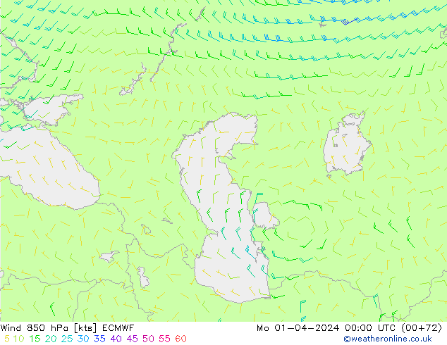 Wind 850 hPa ECMWF ma 01.04.2024 00 UTC