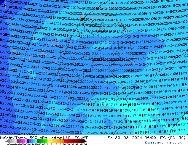Z500/Rain (+SLP)/Z850 ECMWF So 30.03.2024 06 UTC