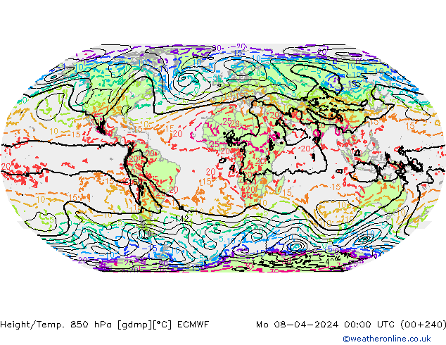 Z500/Rain (+SLP)/Z850 ECMWF Mo 08.04.2024 00 UTC