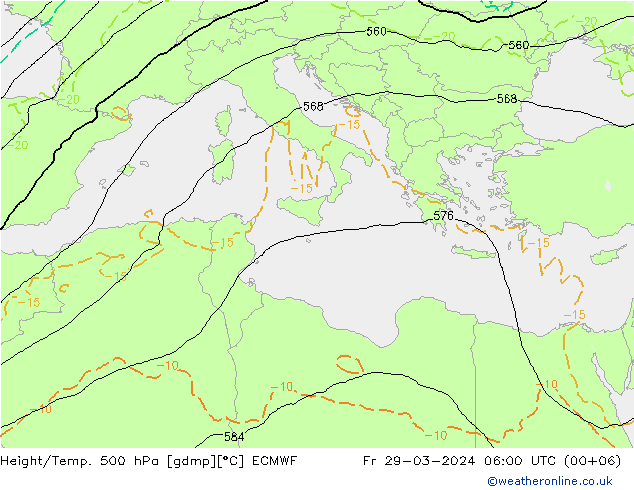 Z500/Rain (+SLP)/Z850 ECMWF Fr 29.03.2024 06 UTC