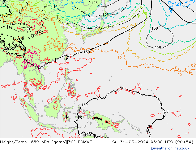 Z500/Rain (+SLP)/Z850 ECMWF Su 31.03.2024 06 UTC
