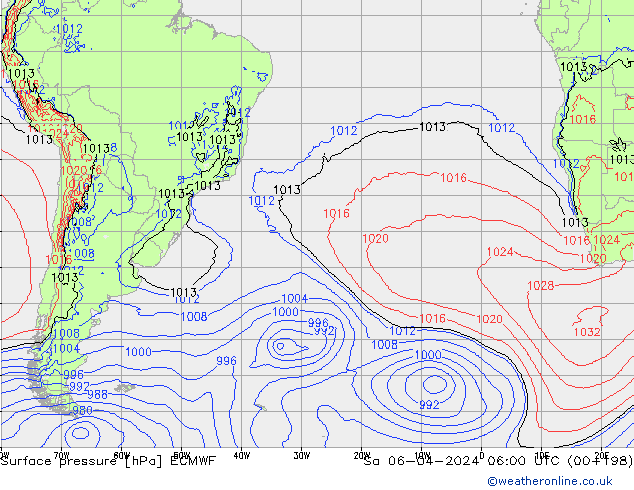 Luchtdruk (Grond) ECMWF za 06.04.2024 06 UTC
