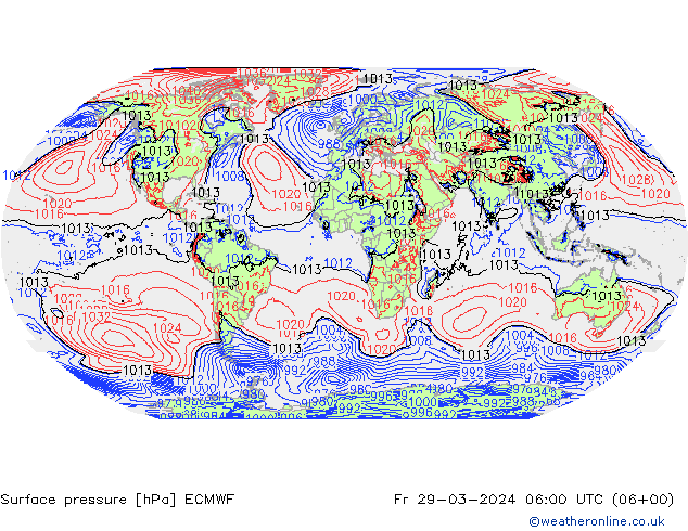 ciśnienie ECMWF pt. 29.03.2024 06 UTC