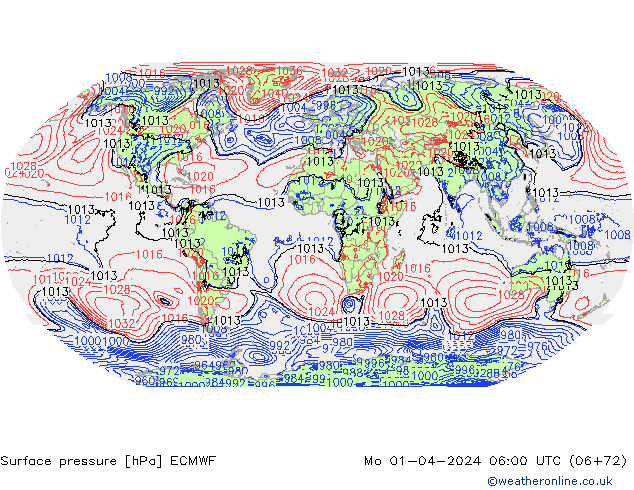 Yer basıncı ECMWF Pzt 01.04.2024 06 UTC
