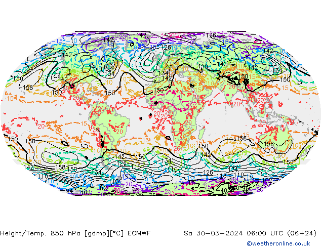 Z500/Rain (+SLP)/Z850 ECMWF сб 30.03.2024 06 UTC
